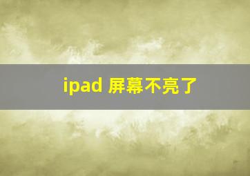 ipad 屏幕不亮了